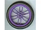 Wheel 75mm D. x 17mm Motorcycle with Black Tire 94.2mm D. x 22mm Motorcycle Racing Tread (88517 / 88516) / Dark Purple