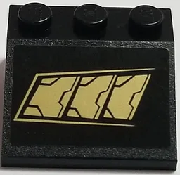 Slope 33 3 x 3 with 3 Gold Metal Plates Pattern Model Left Side (Sticker) - Set 76056