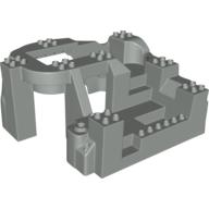 Lego Duplo Baseplate Raised 14 x 16 x 8 with Rock Mountain Zoo Habitat, without Toolo Holes / Light Gray