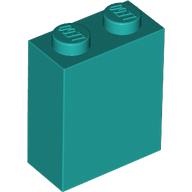 Lego Brick 1 x 2 x 2 with Inside Stud Holder / Dark Turquoise