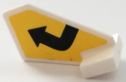 Tail Shuttle, Small with Black Bent Arrow on Yellow Background Pattern (Sticker) - Set 79122