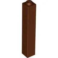 Brick 1 x 1 x 5 with Solid Stud / Reddish Brown