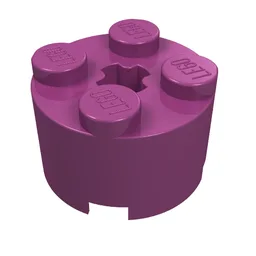 Brick Round 2 x 2 with Axle Hole / Magenta