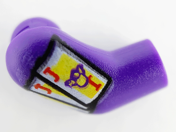 Lego Arm, Right with Joker Cards Pattern / Dark Purple