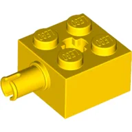 Brick Special 2 x 2 with Pin and Axle Hole / Yellow