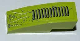 Slope, Curved 3 x 1 with Grille, Splatters and Scratches Pattern (Sticker) - Set 8708