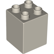 Lego Duplo Brick 2 x 2 x 2 / Very Light Gray