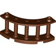 Fence Spindled 4 x 4 x 2 Quarter Round with 2 Studs / Reddish Brown