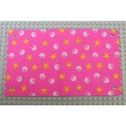 Belville, Tent Cover with Starfish and Clams Print / Medium Dark Pink