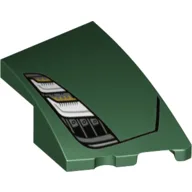 Brick Wedged, Curved 3 x 2 with Stud Notch Right with 2 Headlights in Black Frame Print
