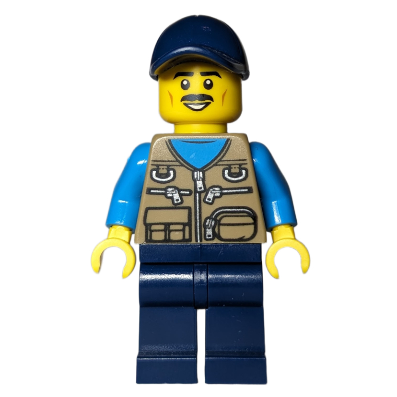 Lego Dark Tan Torso, Dark Blue Legs, Dark Blue Hat