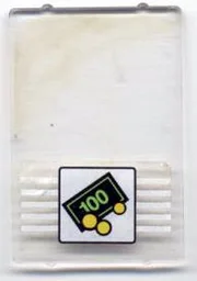 Glass for Window 1 x 4 x 5 with Bank Money 100 Bill and 3 Coins Pattern (Sticker) - Set 1490 / Trans-Clear