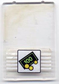 Lego Glass for Window 1 x 4 x 5 with Bank Money 100 Bill and 3 Coins Pattern (Sticker) - Set 1490