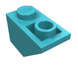 Brick Sloped Inverted 45° 2 x 1 / Medium Azure