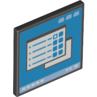 Lego Road Sign Clip-on 2 x 2 Square [Thick Open O Clip] with Computer Screen Print