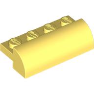 Lego Brick Curved 2 x 4 x 1 / Bright Light Yellow