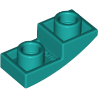 Lego Brick Curved Inverted 2 x 1 / Dark Turquoise
