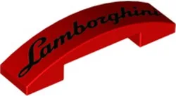 Brick Curved 4 x 1 Double, No Studs with 'Lamborghini' Print