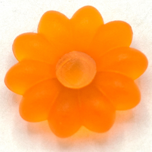 Lego Clikits Icon, Flower 2 x 2 Small, 10 Petals with Pin [Frosted] / Trans-Orange