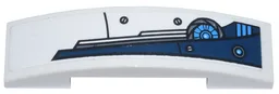 Slope, Curved 4 x 1 x 2/3 Double with Dark Blue Stylized Wing Pattern Model Left Side (Sticker) - Set 70007
