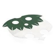 Neckwear Cape with Pointed Tail, Dark Green Collar Print / White