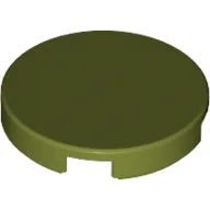Tile Round 2 x 2 with Bottom Stud Holder / Olive Green
