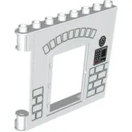 Duplo Building Wall 1 x 8 x 6 with Door Opening and Bricks (Police) Print / White