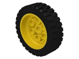 Wheel 30mm D. x 13mm (13 x 24 Model Team), with Black Tire 13 x 24 Model Team (2695 / 2696) / Yellow
