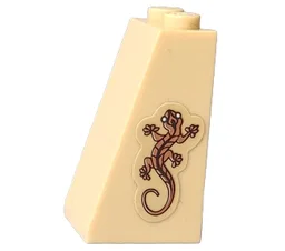 Slope 75 2 x 2 x 3 - Solid Studs with Dark Tan Lizard Pattern (Sticker) - Set 41149
