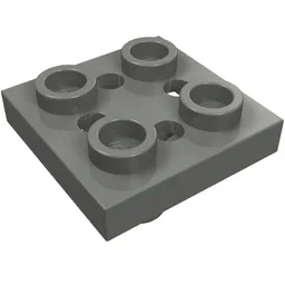 Plate Special 2 x 2 with Pin on Bottom, Small Holes in Plate and Rotational Locking Fingers on Underside / Dark Bluish Gray