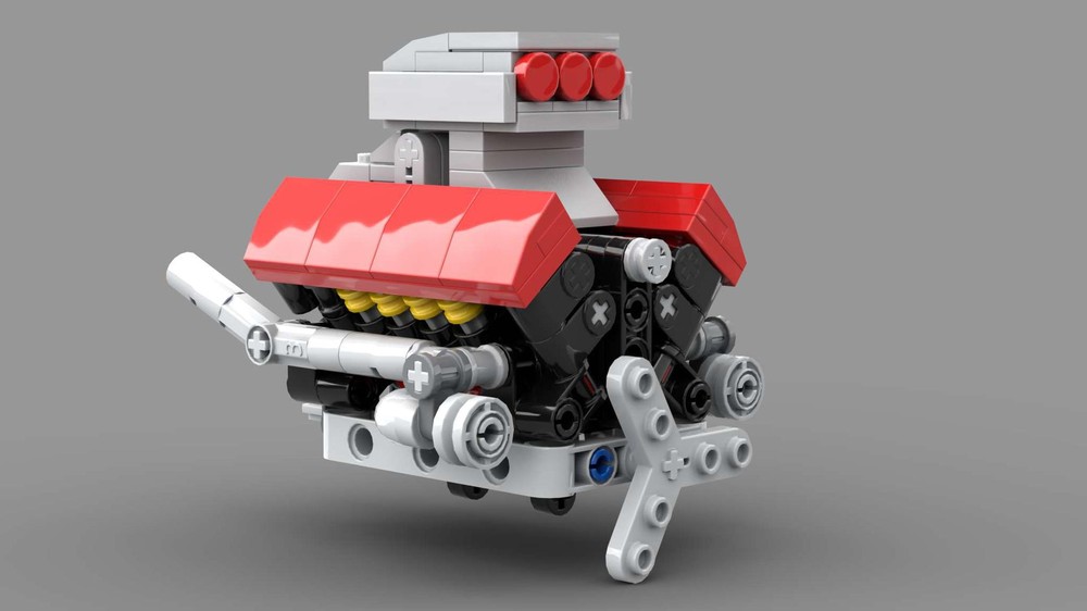 Lego Twin-turbo V8 Engine: Blower Edition