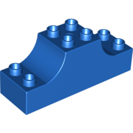 Lego Duplo Brick 2 x 6 x 2 with Curved Ends / Blue