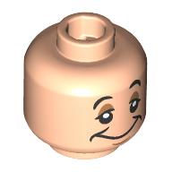 Lego Minifig Head Sleepy, Black Eyebrows, Dark Orange Eyeshadow, Yawning/Sleepy Smile / Light Nougat