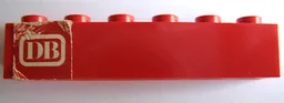 Brick 1 x 6 with 'DB' Pattern (Sticker) - Set 164