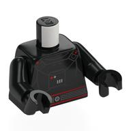 Lego Torso, Dark Trooper Armor, Red Lines print, Black Arms and Hands / Black