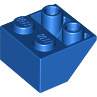 Lego Brick Sloped Inverted 45° 2 x 2 [Ovoid Bottom Pin, Bar-sized Stud Holes] / Blue