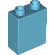 Lego Duplo Brick 1 x 2 x 2 with Bottom Tube / Medium Azure