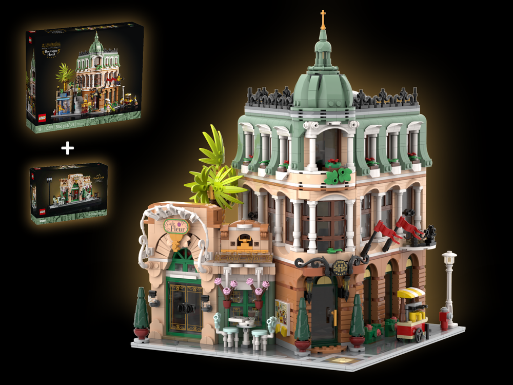 Lego Art Café Fleur - 10297 Boutique Hotel and 10362 French Café Alternative Build