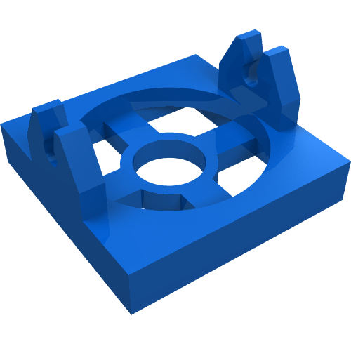 Lego Magnet Holder Tile 2 x 2 - Short Arms / Blue