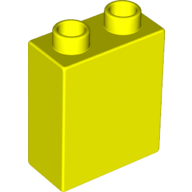 Lego Duplo Brick 1 x 2 x 2 with Bottom Tube / Vibrant Yellow