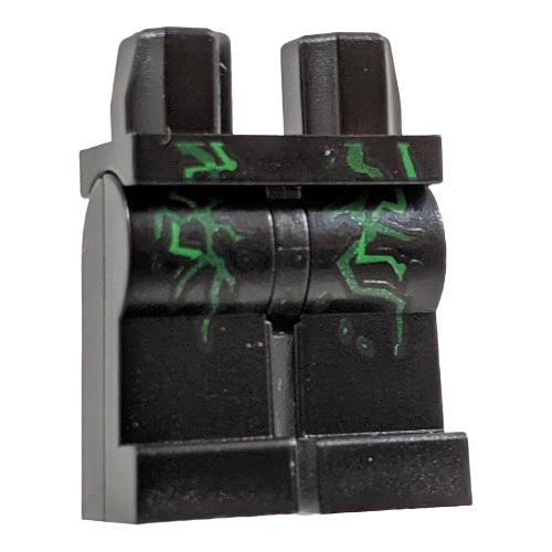 Lego Hips and Black Legs with Green and Lime Electricity Print / Black