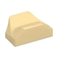 Brick Wedged, Curved 1 x 2 x 2/3 No Studs, Wing End / Tan
