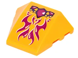 Wedge 4 x 3 Triple Curved No Studs with Magenta Geometric Dragon Scales and Swirls Pattern (Sticker) - Set 41175