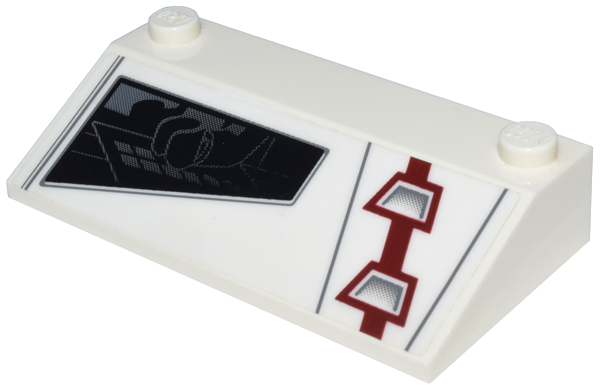 Lego Slope 33 3 x 6 without Inner Walls with ARC-170 Starfighter Pattern Model Left Side (Sticker) - Set 8088