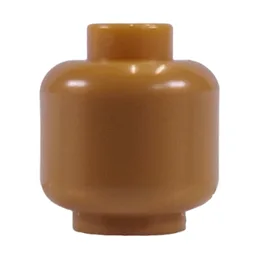 Minifig Head [Plain] [Vented Stud - 2 Holes] / Pearl Gold