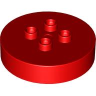 Lego Duplo Brick Round 4 x 4 with 4 Studs / Red