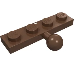 Plate Special 1 x 4 with Towball / Brown