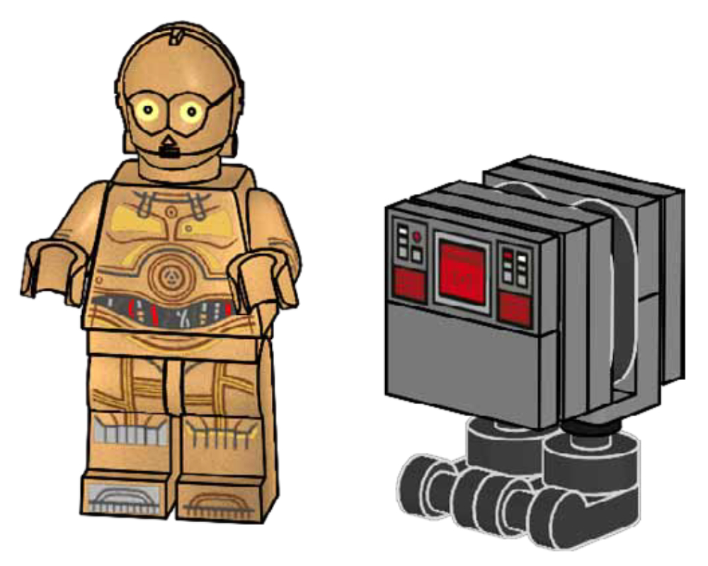 Lego C-3PO and Gonk Droid