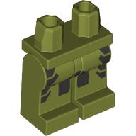 Lego Hips and Olive Green Legs with Racing Suit, Black Shapes print