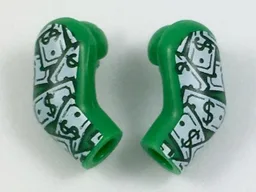 Arm, (Matching Left and Right) Pair with Dollar Bills Pattern / Green